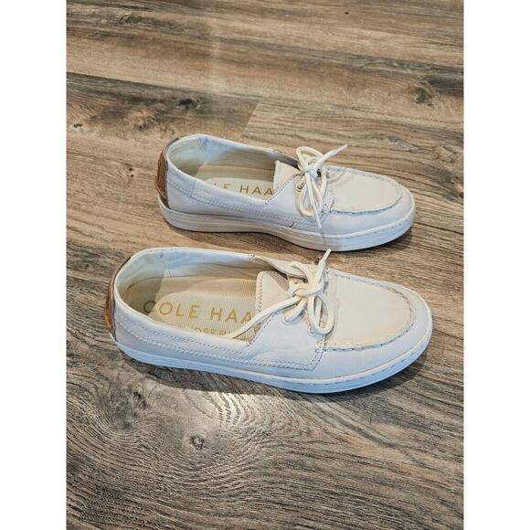 Cole Haan Cloud Weekender Boat Shoes Womens Size 7B White Leather Grandseries - Picture 3 of 6